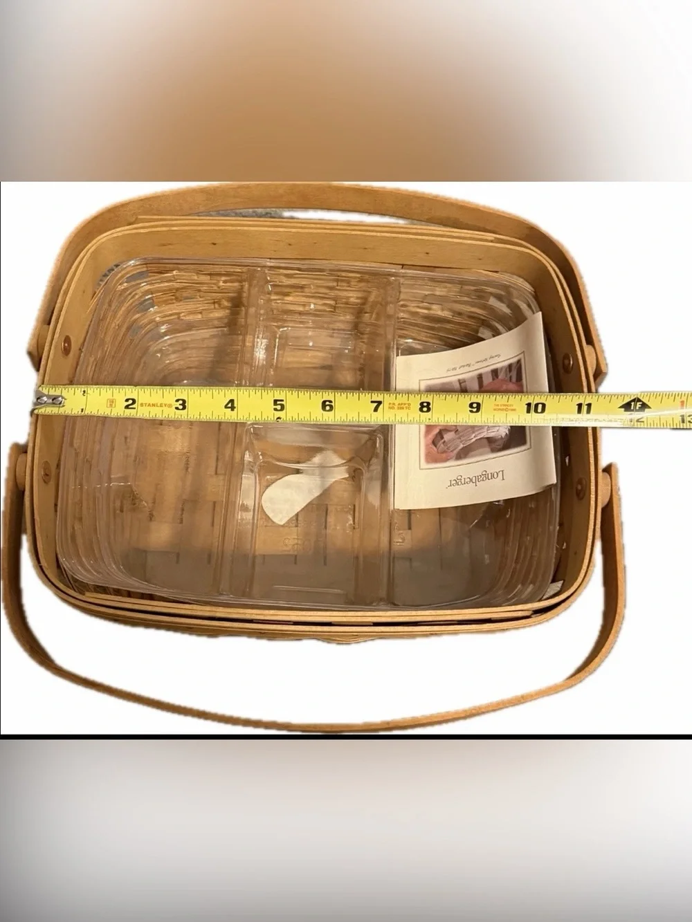 Longaberger 2001 Sewing Notions Basket, Liner, 2 Piece Protector, Brochure & Lid